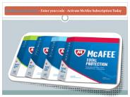 Enter your code - Activate McAfee Subscription Today