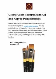 Create Great Textures with Oil and Acrylic Paint Brushes