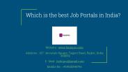 Which is the best Job Portals in India