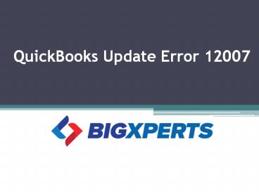 QuickBooks Update Error 12007