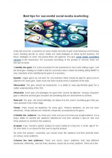 PPT – Best tips for successful social media marketing PowerPoint ...