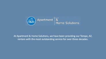 Apartment Rental Services By Apartment & Home Solutions in Tempe, AZ