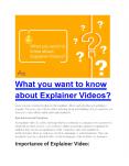 What you want to know about Explainer Videos? PowerPoint PPT Presentation