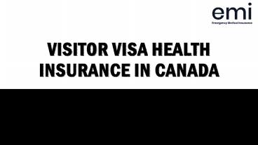 Visitor Visa Health Insurance in Canada