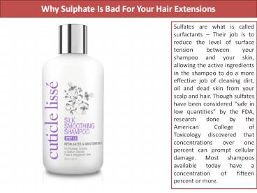 Why Sulphate Is Bad For Your Hair Extensions
