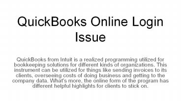 QuickBooks Online login issue