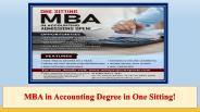 MBA in Accounting Degree in One Sitting!