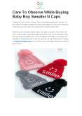 Care To Observe While Buying Baby Boy Sweater N Caps