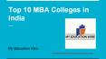 Top 10 MBA Colleges in India PowerPoint PPT Presentation