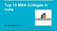 Top 10 MBA Colleges in India