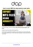 How to export mp3 file using audacity audio editor PowerPoint PPT Presentation