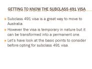 Getting to know the Subclass 491 visa