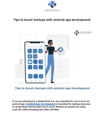 Tips to boost startups with android app development
