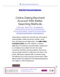 Online Dating Merchant Account With Better Searching Methods PowerPoint PPT Presentation