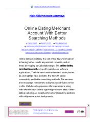Online Dating Merchant Account With Better Searching Methods