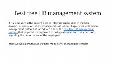 Best free HR management system