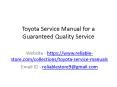 Toyota Service Manual PowerPoint PPT Presentation