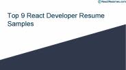 Top 9 React Developer Resume Samples