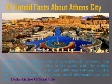 10 Untold Facts About Athens City