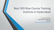 3DS Max  Course Training Institute in Hyderabad