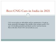 Best CNG cars in India