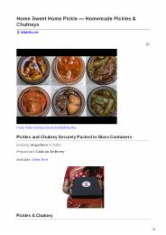 Homemade Pickles and Chutney