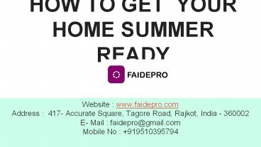 HOW TO GET  YOUR HOME SUMMER READY