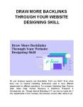 DRAW MORE BACKLINKS THROUGH YOUR WEBSITE DESIGNING SKILL PowerPoint PPT Presentation