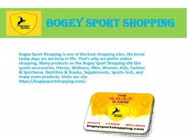 Bogeysportshopping - Sports Shopping India