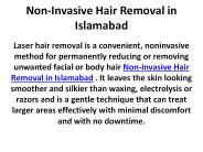 Non-Invasive Hair Removal in Islamabad
