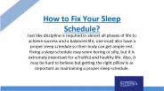How to Fix Your Sleep Schedule