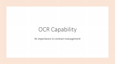 Importance of OCR Capability in Contract Management