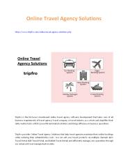 Online Travel Agency Solutions