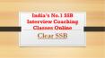 SSB Interview Coaching Online PowerPoint PPT Presentation