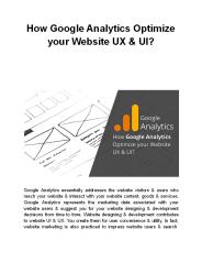 How Google Analytics Optimize your Website UX & UI?