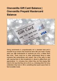 Onevanilla Gift Card Balance | Onevanilla Prepaid Mastercard Balance