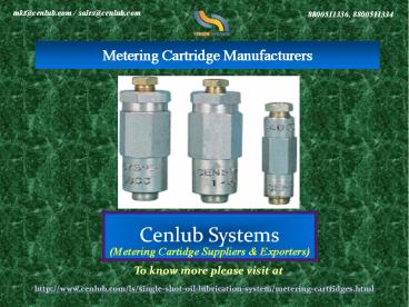 Best Metering Cartridge Manufacturers In India