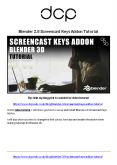 Blender Screencast Keys Addon Tutorial PowerPoint PPT Presentation