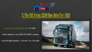 Form 2290 Filing | IRS Form 2290 2021 | Federal Heavy Vehicle Use Tax