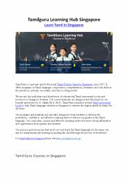 Learn Tamil at Singapore