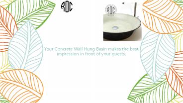 Concrete Wall Hung Basin| Roc Products