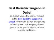 Best Bariatric Surgeon in Dubai
