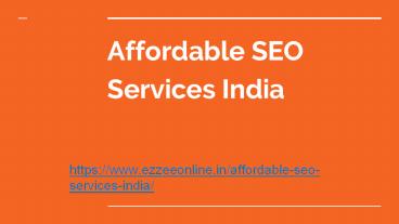 Affordable SEO Services India