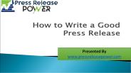 How To Write A Good Press Release