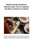 Mobile-Friendly WordPress Website Guide: How To Optimize WordPress Website For Mobile PowerPoint PPT Presentation
