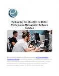 Rolling Out the Checklist for Better Performance Management Software Solution PowerPoint PPT Presentation