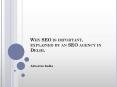 Why SEO is important, explained by an SEO agency in Delhi. PowerPoint PPT Presentation