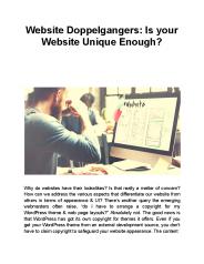 Website Doppelgangers: Is your Website Unique Enough?
