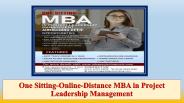 One Sitting-Online-Distance MBA in Project Leadership Management