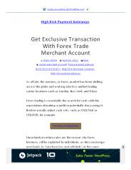 Get Exclusive Transaction With Forex Trade Merchant Account